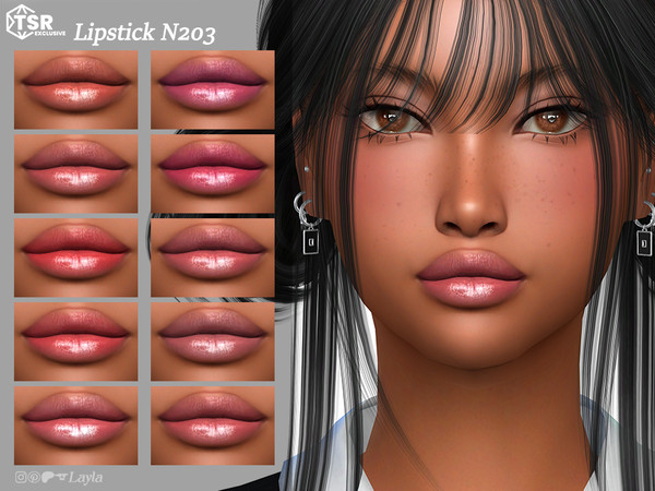 Sims 4 — Lipstick N203 by Layla — Previews were made using HQ Mod