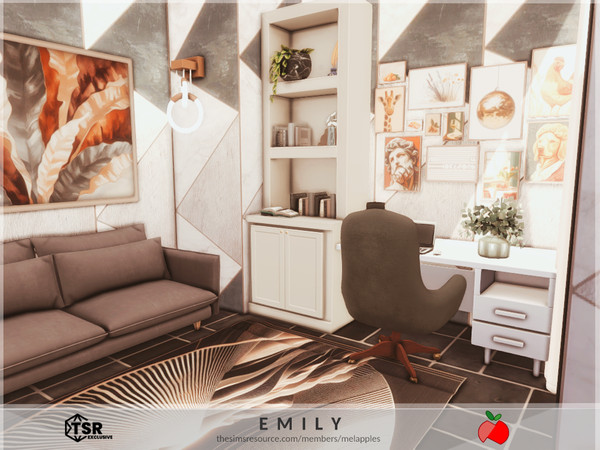Sims 4 — Emily - office by melapples — a modern home office in black and white. enjoy! 5x5