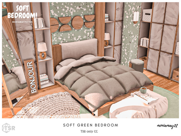 Sims 4 — Soft Green Bedroom by Moniamay72 — A beautiful classy soft green Bedroom .