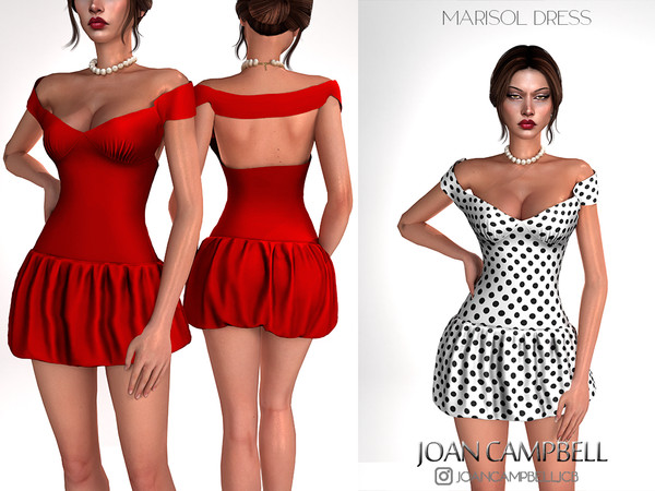 Sims 4 — MARISOL DRESS by Joan_Campbell_Beauty_ — 9 swatches Custom thumbnail Original mesh