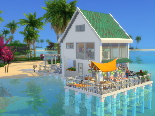 Sims 4 — Vacation Home no cc by sgK452 — Paradise! Nothing beats this little house to forget your worries. In the middle