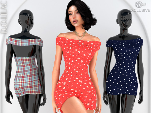 Sims 4 — Patterned Mini Dress DO0776 by DOLilac — Custom thumbnail