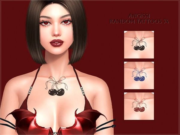 Sims 4 — Random tattoos 74 by ANGISSI — PREVIEWS MADE USING HQ MOD HQ compatible