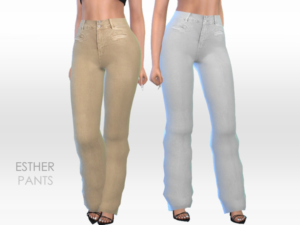 Sims 4 — Esther Pants by Puresim — Pants for female sims in 2 swatches