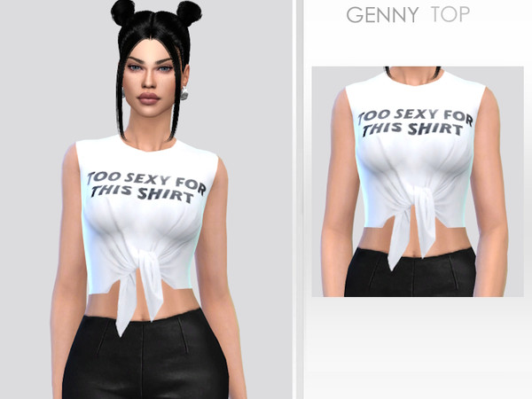Sims 4 — Genny Top by Puresim — Twist front top for female sims
