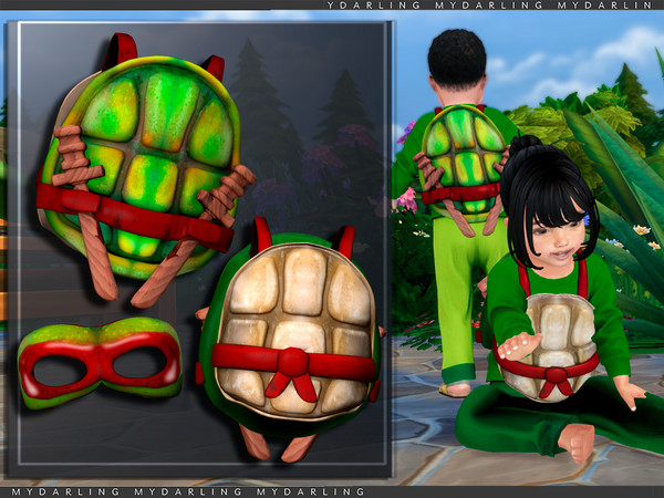Sims 4 — turtle shell costume accessory - TODDLER by Mydarling20 — new mesh