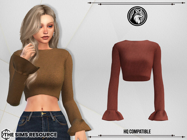 Sims 4 — Dina Top by ForLima — 6 Colors