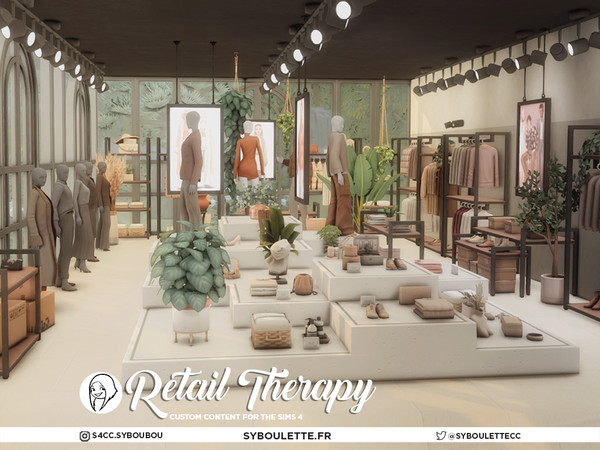 Sims 4 — Retail Therapy - Shelving system wall rack by Syboubou — Retail Therapy is the ultimate cc set for designing the