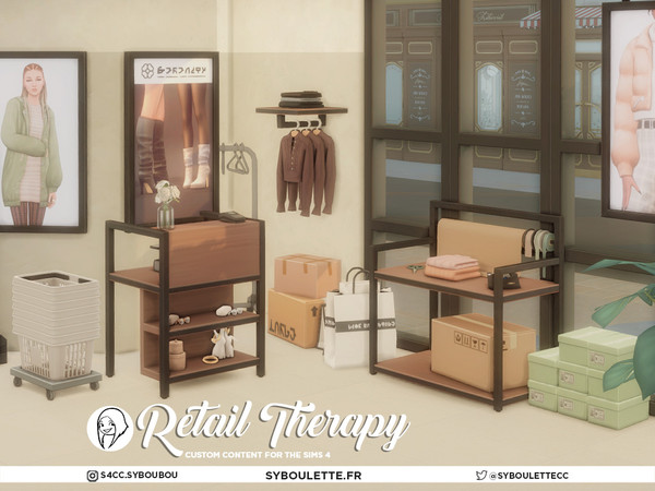 Sims 4 — Retail Therapy - Retail counter desk by Syboubou — Retail Therapy is the ultimate cc set for designing the