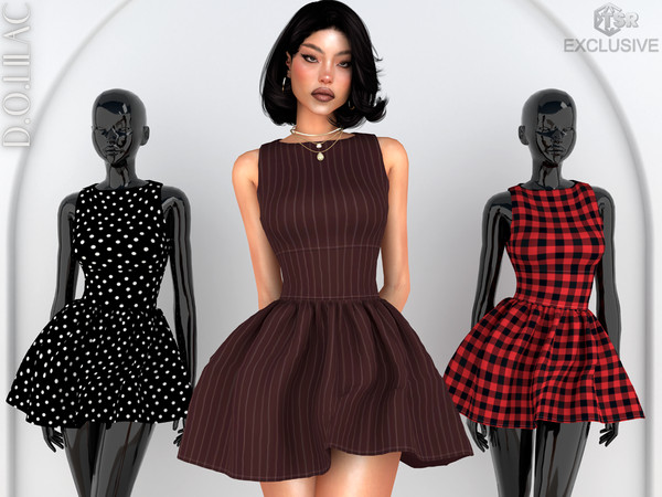 Sims 4 — Patterned Mini Dress DO0782 by DOLilac — Custom thumbnail