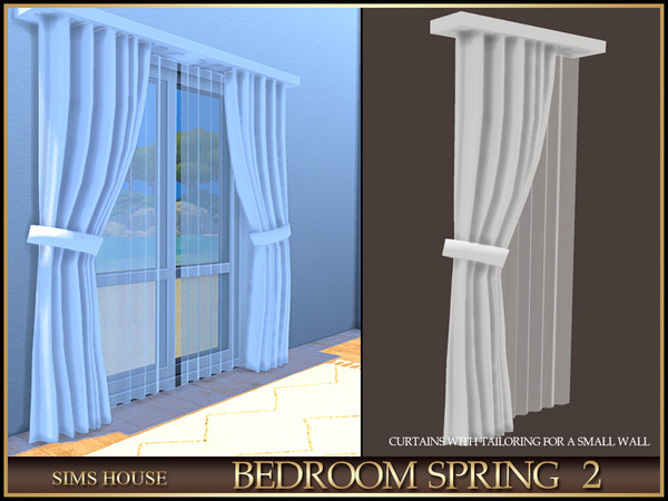Sims 4 — Sims House CURTAINS WITH TULLE FOR A SMALL WALL LEFT | BEDROOM SPRING 2 by Sims_House — BEDROOM SPRING 2