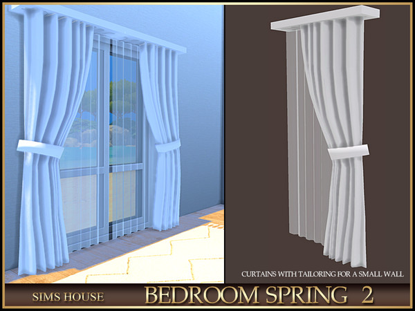 Sims 4 — Sims House CURTAINS WITH TULLE FOR A SMALL WALL RIGHT | BEDROOM SPRING 2 by Sims_House — BEDROOM SPRING 2