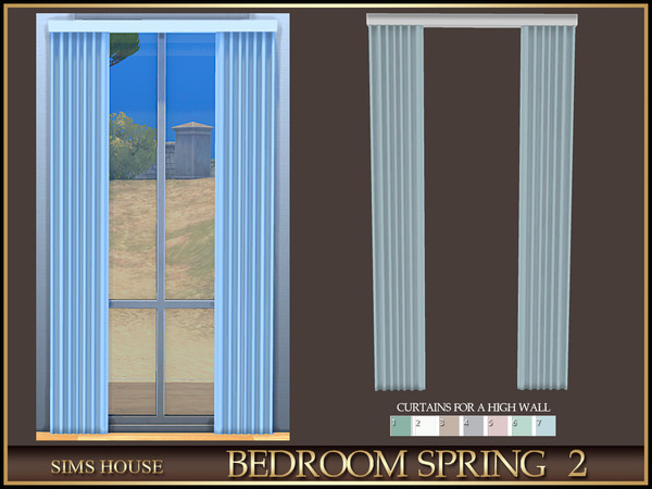 Sims 4 — Sims House CURTAINS FOR A HIGH WALL | BEDROOM SPRING 2 by Sims_House — BEDROOM SPRING 2