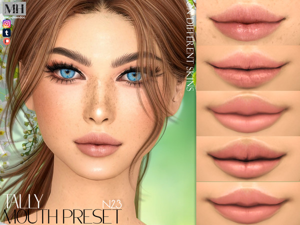 Sims 4 — Tally Mouth Preset N23 by MagicHand — Cupid bow lips for males and females - HQ Compatible Click on the mouth to