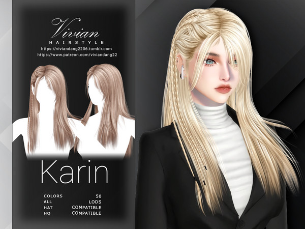 Sims 4 — VivianDang_AF_Hair_Karin.package by VivianDang — - All new meshes