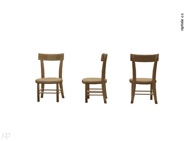 Sims 4 — Riptide-CC Casa di Sole Rustic Wooden Chair by Riptidecc — Step into the charm of sun drenched Mediterranean