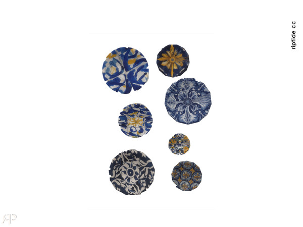 Sims 4 — Riptide-CC Casa di Sole Vibrant Plate Display by Riptidecc — Step into the charm of sun drenched Mediterranean