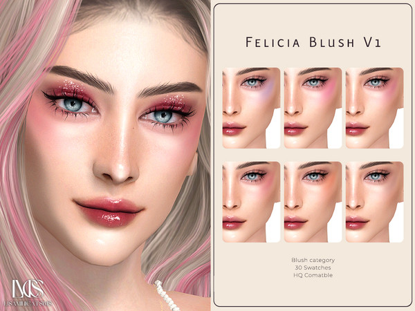 Sims 4 — Felicia Blush V1 by Lisaminicatsims — -Blush category -HQ comatble -30 swatches
