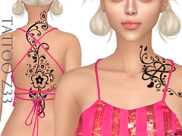 Sims 4 — TATTOO Z33 by ZENX — Base Game