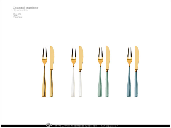 Sims 4 — Coastal outdoor - utensils by Severinka_ — A set of furniture and decor for the design of a patio in the style