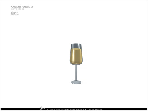 Sims 4 — Coastal outdoor - white wine glass by Severinka_ — A set of furniture and decor for the design of a patio in the