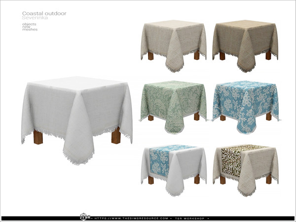 Sims 4 — Coastal outdoor - dining table 1x by Severinka_ — A set of furniture and decor for the design of a patio in the