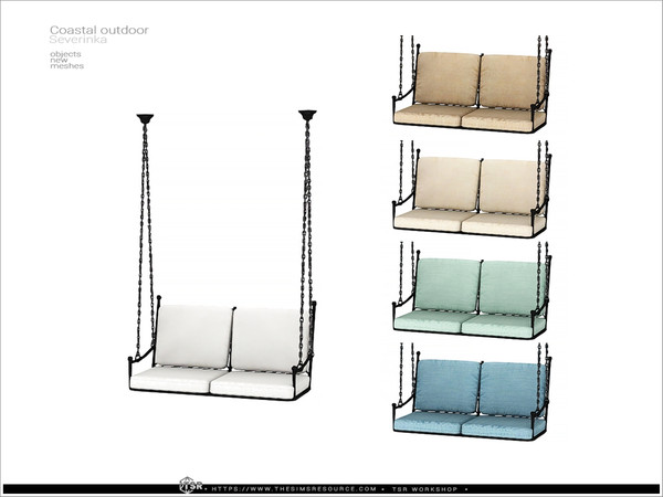 Sims 4 — Coastal outdoor - loveseat SW by Severinka_ — A set of furniture and decor for the design of a patio in the