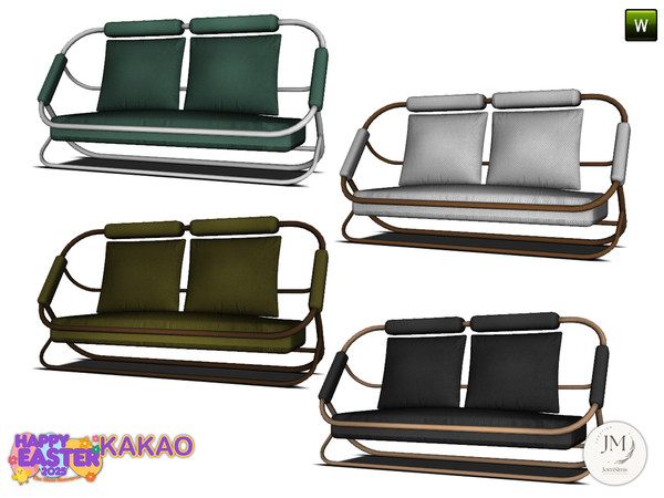 Sims 4 — kakao garden loveseat by jomsims — An elegant and enchanting Easter garden set featuring 18 items,