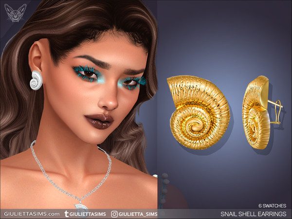 Sims 4 — Snail Shell Earrings by feyona — Snail Shell Earrings come with 6 swatches.
