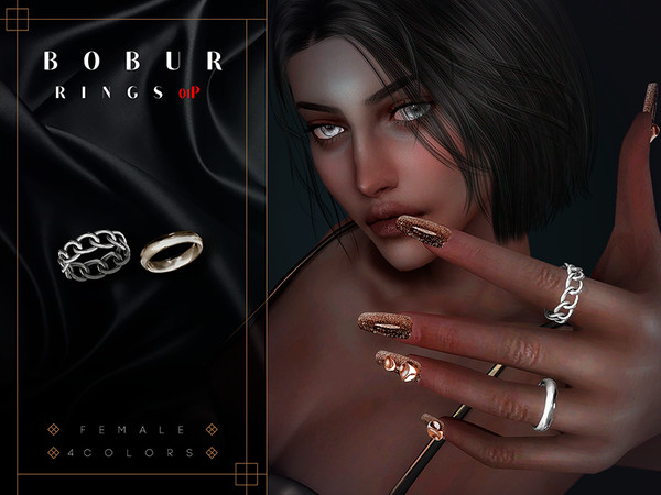 Sims 4 — Bobur Rings 01P L.package by Bobur2 — for female