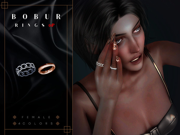 Sims 4 — Bobur Rings 01P R.package by Bobur2 — for female