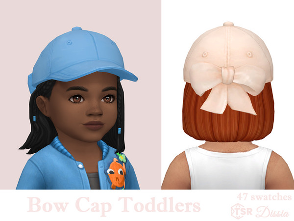 Sims 4 — Bow Cap Toddlers by Dissia — A simple cap with a cute bow at back for toddlers