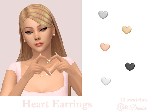 Sims 4 — Heart Earrings by Dissia — Cute little hearts earrings