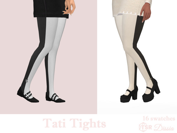 Sims 4 — Tati Tights by Dissia — Two color tights
