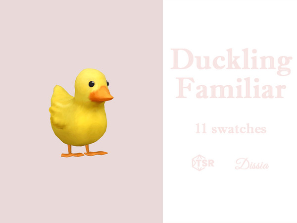 Sims 4 — Duckling Familiar (Right) by Dissia — Cute little duckling on your sim right or left shoulder