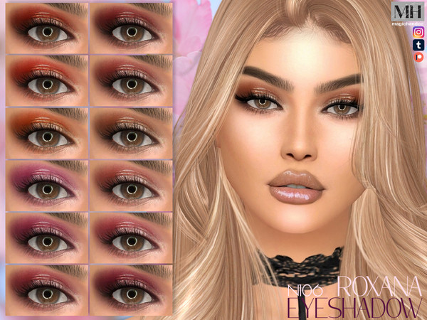 Sims 4 — Roxana Eyeshadow N106 by MagicHand — Soft glam eye makeup in 16 colors - HQ Compatible.