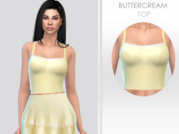 Sims 4 — Buttercream Top by Puresim — Butter cream top for female sims