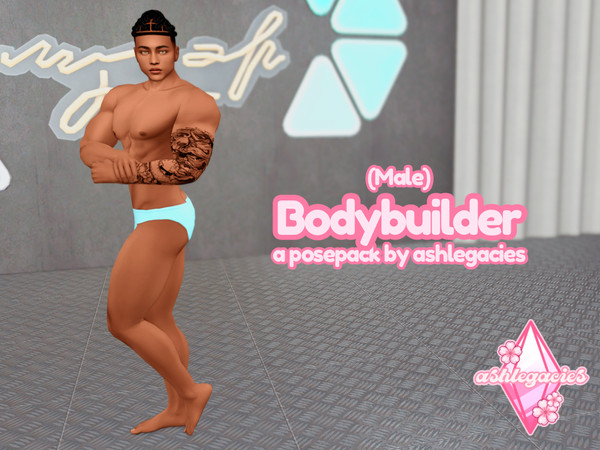 Sims 4 — (Male) Bodybuilder Posepack by ashlegacies — - Posepack