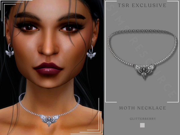 Sims 4 — Moth Necklace by Glitterberryfly — Get a $6 discount on the Yearly VIP Subscription using code