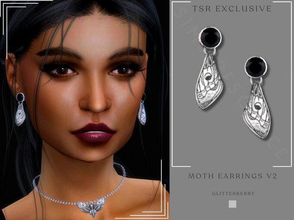 Sims 4 — Moth Earrings v3 by Glitterberryfly — Get a $6 discount on the Yearly VIP Subscription using code