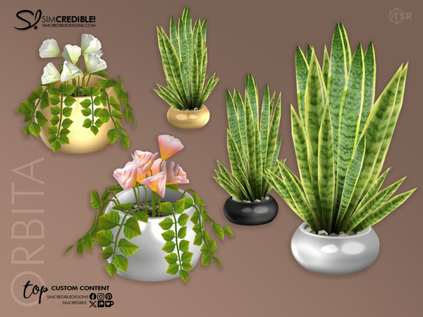 Sims 4 — Orbita Study Flower by SIMcredible! — Time to get some decor items and stationary clutter for your sophisticated