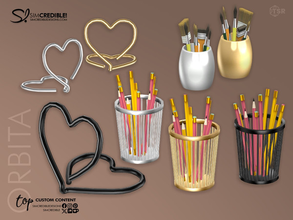 Sims 4 — Orbita Study Pencils by SIMcredible! — Time to get some decor items and stationary clutter for your