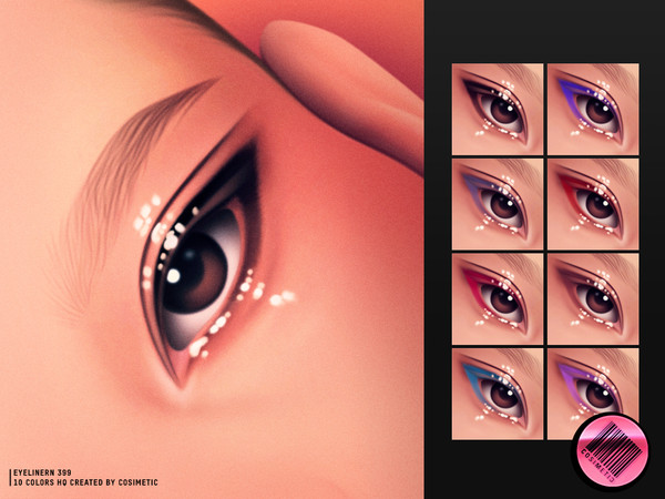 Sims 4 — Glitter Eyeliner N399 by cosimetic — - Female