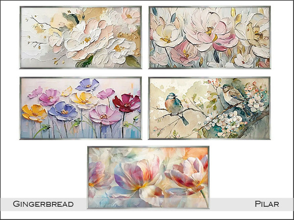 Sims 4 — Pilar Gingerbread Painting2 by Pilar — Dare with a different decoration and mix different materials.