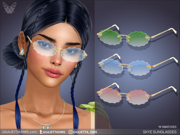 Sims 4 — Skye Sunglasses by feyona — Skye Sunglasses come with 14 swatches.
