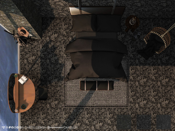 Sims 4 — Granito Floor by Caroll912 — A 3-swatch, granite stone floor in black tones. Suitable for indoor and outdoor