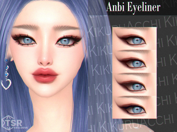 Sims 4 — Anbi Eyeliner by Kikuruacchi — - It is suitable for Female and Male. ( Teen to Elder ) - 4 swatches - HQ