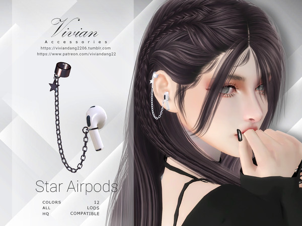 Sims 4 — StarAirpods - Earing by VivianDang — - All new meshes