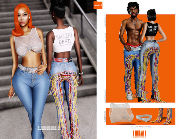 Sims 4 — MERCH - Zia Tank Top by VentaStudio — 5 Swatches (20 Swatches on Patreon)