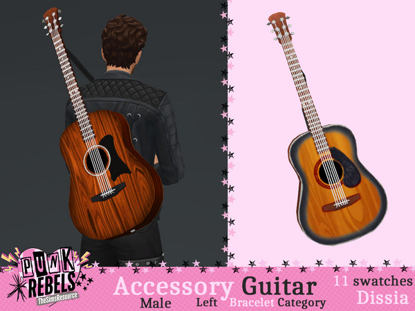 Sims 4 — Accessory Guitar Male (Left) by Dissia — Accessory guitar for male sims on your sim back on left or right side